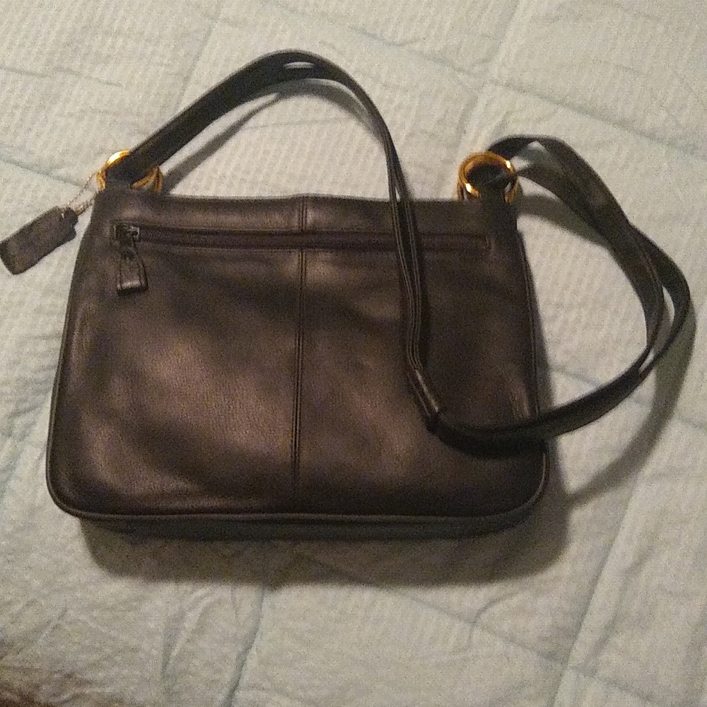 Cabin Creek Genuine Black Leather Shoulder Bag